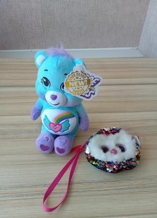 М'яка іграшка care bears, дбайливі ведмедики. гаманець  сова ty