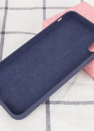 Чохол silicone case full protective (aa) для apple iphone x / xs (5.8") темно-синій / midnight blue 3