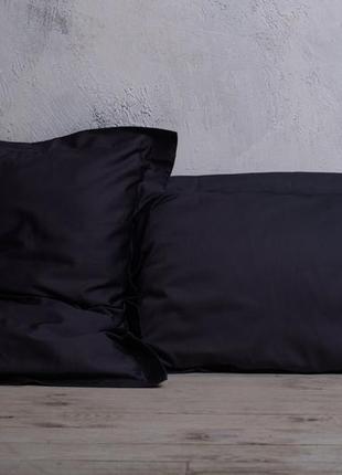 Комплект постельного белья полуторный dark gray с натурального сатина 150х210 см4 фото