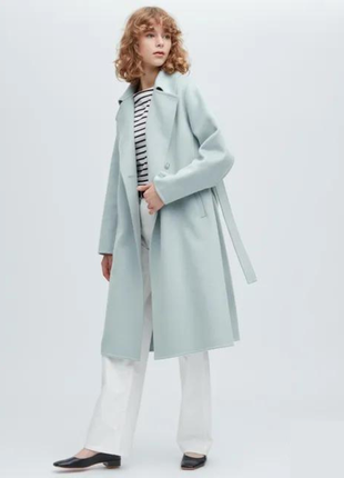Базовое пальто с поясом uniqlo (арт.450500)3 фото