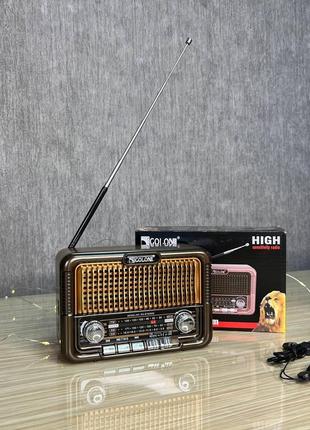 Радіоприймач з сонячною панеллю golon rx-bt6060s з bluetooth і usb/sd коричневий