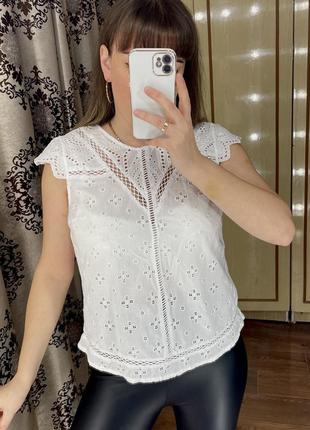 Блуза белая блузка из прошвы