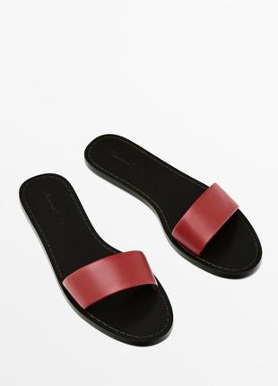 Шкіряні шльопки шльопанці massimo dutti оригінал