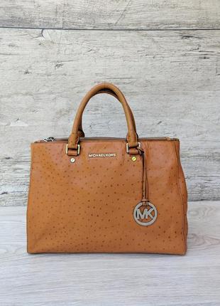 Michael kors кожаная сумка кожа страуса furla coccinelle
