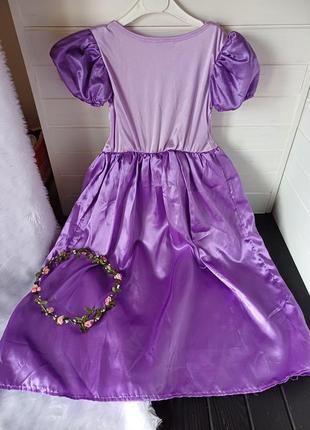 Карнавальное маскарадное платье наряд принцесса рапунцель 5-6 лет дисней3 фото