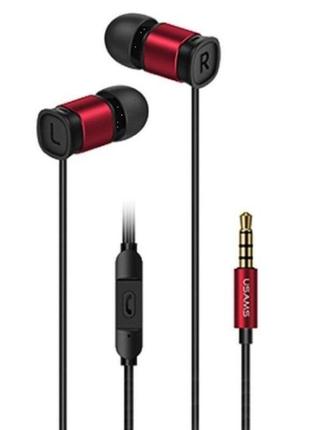 Навушники usams ep-46 mini 3.5mm in-ear earphone 1.2m red
