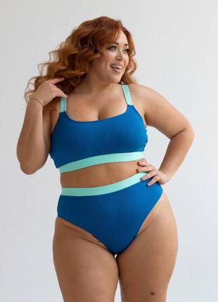 Жіночий роздільний купальник великого розміру з високой посадкою