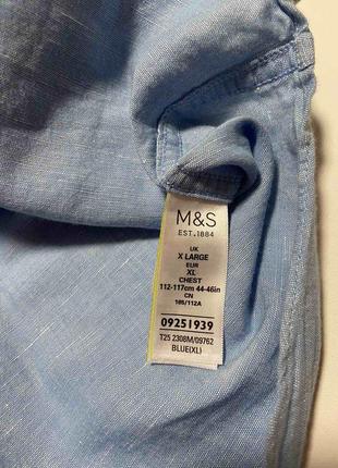 Лён мужская тенниска рубашка поло xl xl льняная спенсер marks & spencer3 фото