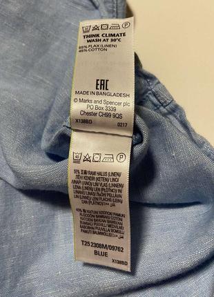 Лён мужская тенниска рубашка поло xl xl льняная спенсер marks & spencer4 фото