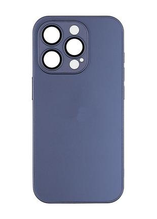 Чохол-накладка скляний матовий із захистом камери matte ag-glass iphone 12 navy blue