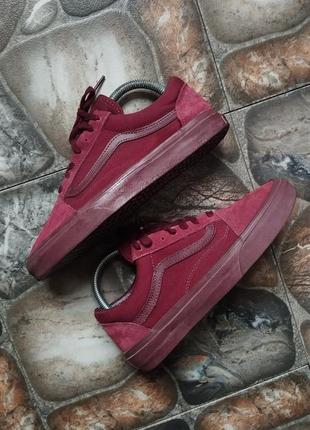 Кеди vans old skool "mono bordo"1 фото