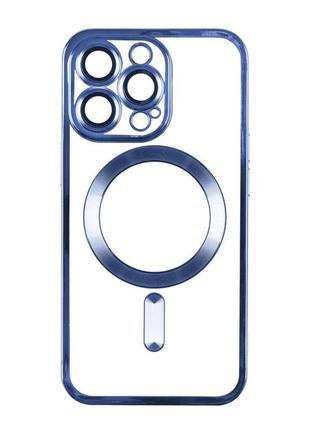 Чехол tpu metallic full camera magsafe apple iphone 14 blue