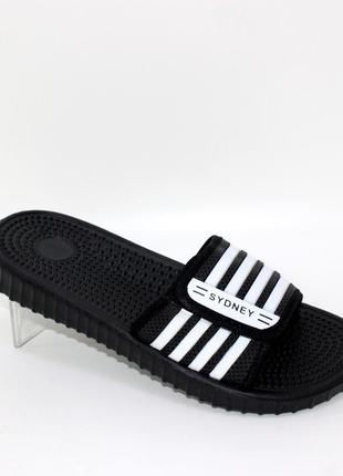 Шльопанці гумові підліткові чорного кольору з масажною устілкою чорний