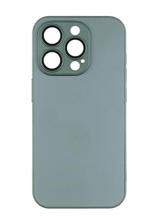 Чохол-накладка скляний матовий із захистом камери matte ag-glass iphone 12 cangling green