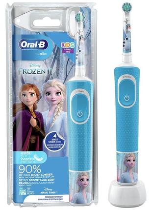 Електрична зубна щітка oral-b kids «холодне серце», braun блакитна дитяча, фроузен