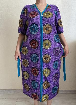 Халат женский с коротким рукавом 56 р хлопок