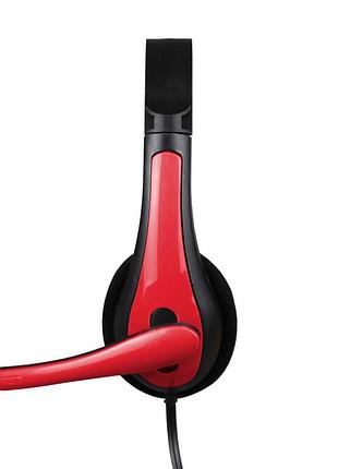 Проводные игровые наушники с микрофоном jeqang jh-309 aux mini-jack 3.5 mm 1 m red