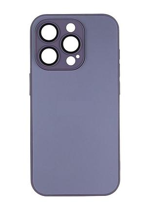 Чохол-накладка скляний матовий із захистом камери matte ag-glass iphone 12 deep purple