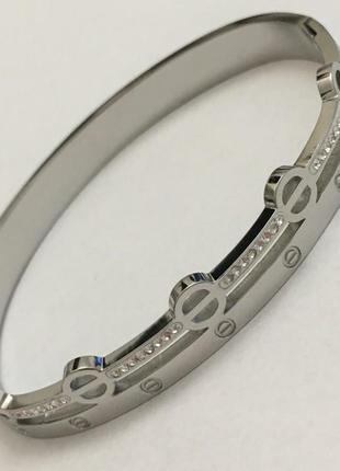 Браслет лав з медичного золота stainless steel, позолочений родієм