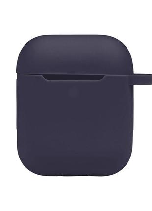 Чехол с карабином silicone case airpods 1 / airpods 2 dark blue