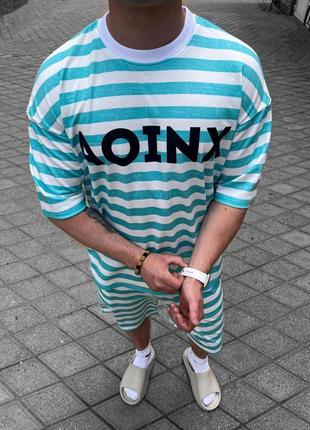 М'ятний спортивний костюм у смужку футболка шорти