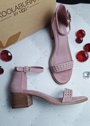 Koolaburra by ugg оригинал розовые замшевые босоножки на небольших каблуках
