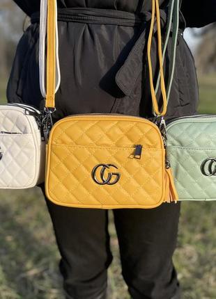 Стильная сумочка кросс-боди стеганая на ремешке эко кожа сумка женская