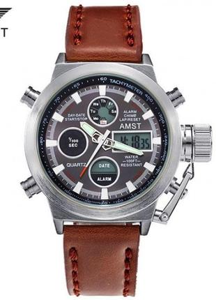 Армійські наручний годинник amst: am 3003 silver3 фото