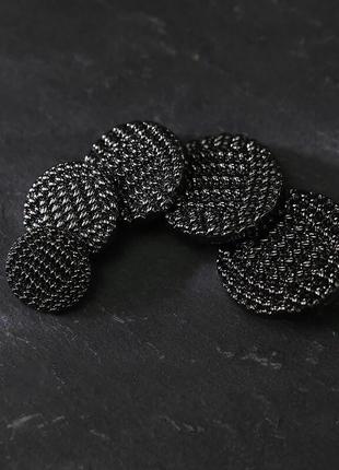 Пуговицы металлические плетеные черные 15 мм