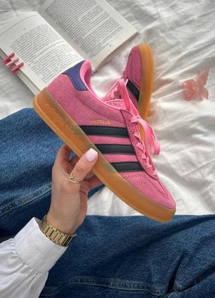 Женские замшевые кроссовки adidas gazelle bliss pink адидас газели розовые