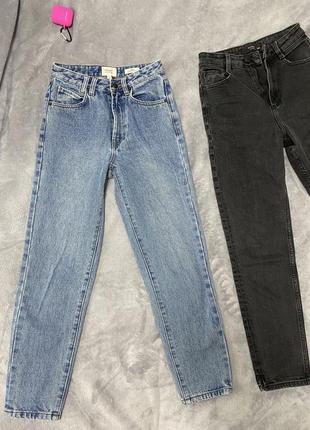 Джинси мом базові блакитні цупкі 34 insight denim