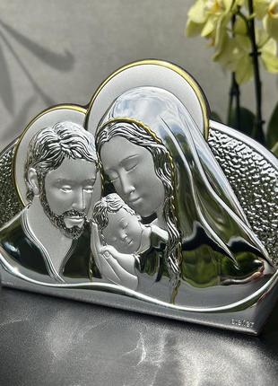 Срібна ікона свята родина (10 x 7 см) valentі ae0711/12 фото