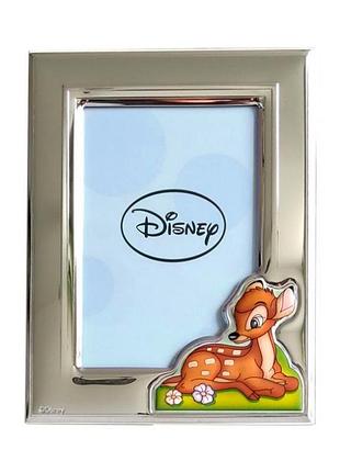 Срібна дитяча фоторамка disney (14,5 x 19 см) valenti d336 3l с блакитний фон