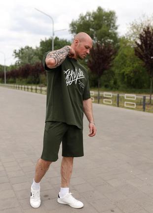 Стильный летний комплект мужской,футболка оверсайз и шорты, стильный летний костюм