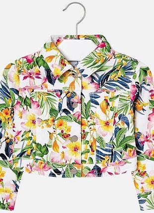 Яскрава джинсова куртка для дівчинки mayoral 98,110,122,128 см