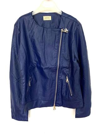 Темно-синя шкіряна куртка для дівчинки to be too 134 см