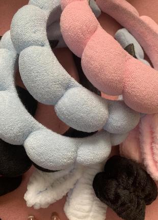 Набор для умывания комплект мягкий обруч и напульсники для умывания, спа