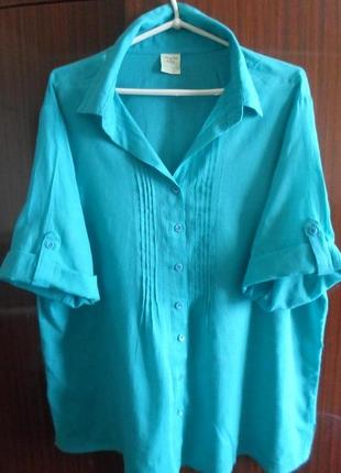 Легкая рубашка, блузка 52-54- р. хлопок