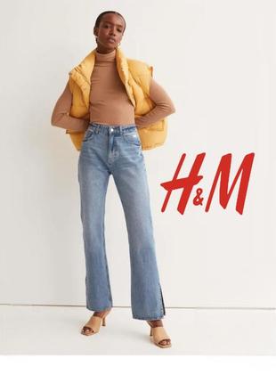 Джинсы h&m - l xl в идеальном состоянии с разрезами