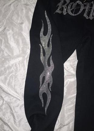 Штани блискучі з блискітками чорні спортивні на зав'язці y2k doll skill demonia new rock killstar2 фото