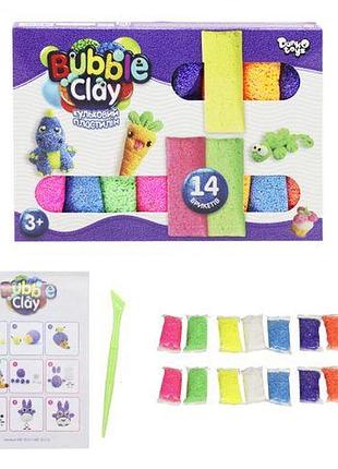 Кульковий пластилін "bubble clay" 14 кольорів (укр)