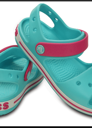 Crocs крокс детские босоножки сандалии bayaband sandal  pool candy pink‎ 12856