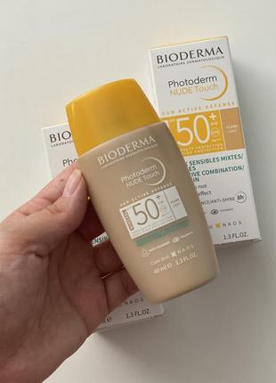Солнцезащитный флюид spf50 bioderma photoderm nude touch claire, 40 мл