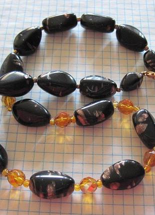 Винтажные бусы. ожерелье. муранское стекло.