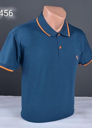 Стильна чоловіча футболка поло з комірцем в синьому кольорі m(44) l(46)