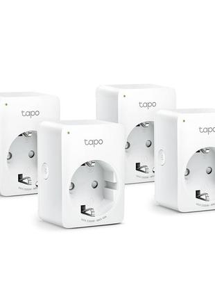 Умная розетка wi-fi tp-link tapo p100(4-pack) настенная android/ios белый