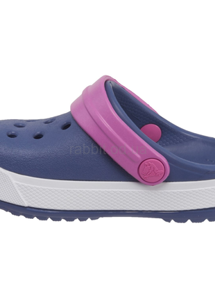 Крокс сабо крокбенд ii сині дитячі crocs crocband ii clogs bijou blue/wild orchid10 фото