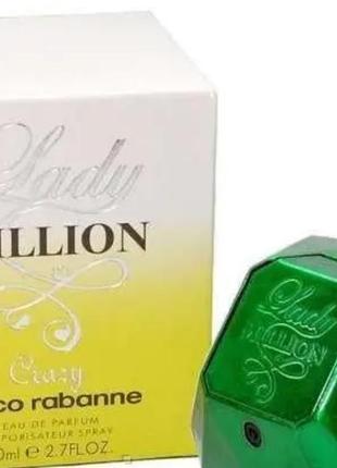 Жіноча парфумована вода paco rabanne - lady million crazy, 80 ml