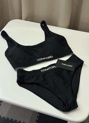 Купальник в стиле Tom ford размер s-m, m-l, спортивный топ том форд комплект черный