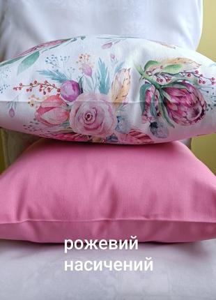 Набір декоративних наволочок 40*40 з квітами для декора2 фото